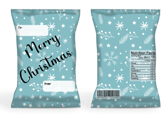Aqua White Christmas Chip Bag: A Crafts Review for Designers