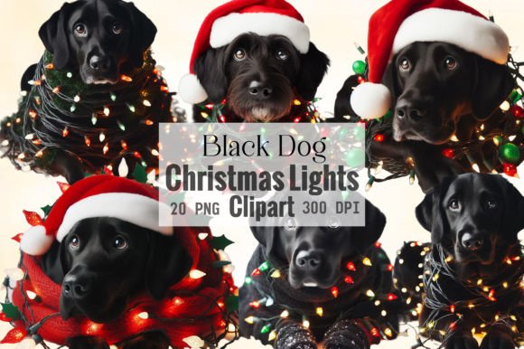 Black Dog Christmas Lights Bundle: Freebies for Festive Branding
