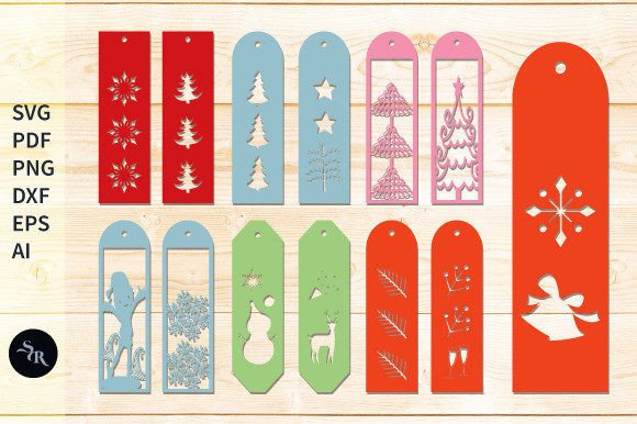 Christmas Bookmarks Paper Cut SVG for Crafts and Design