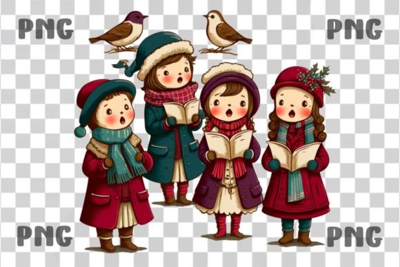 Christmas Carollers PNG Review for Crafts & Digital Sellers