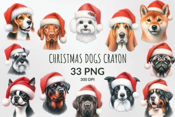 Christmas Dogs Crayon Sublimation: A Designer's Review of Seasonal Illustrations