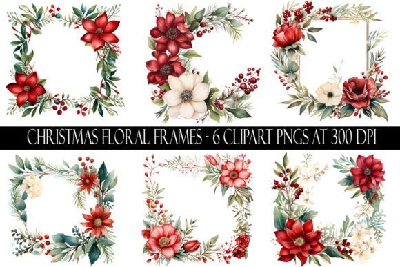 Christmas Floral Frame Clipart Review