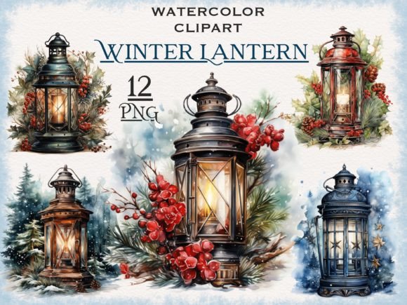 Christmas Lantern Winter PNG Bundle: Premium Illustrations for Publishers