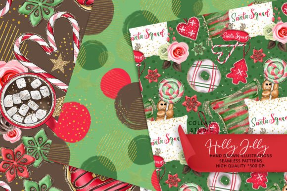 Christmas Seamless Patterns, Xmas Papers for Modern Blogs