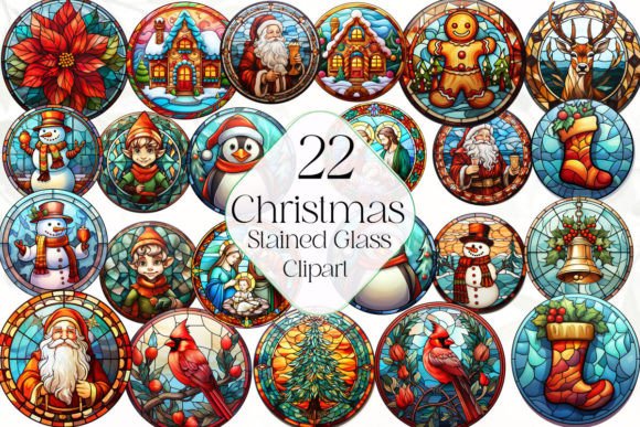 Christmas Stained Glass Clipart Bundle Review