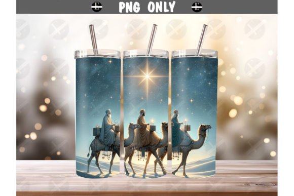 Christmas Tumbler Wrap Three Wise Men Illustrations