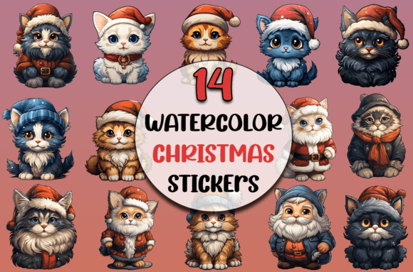 Cute Christmas Cats Clipart Bundle, SVG Freebies Review