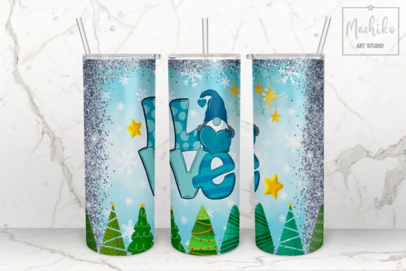 Cute Christmas Trees Skinny Tumbler for Crafts and Branding