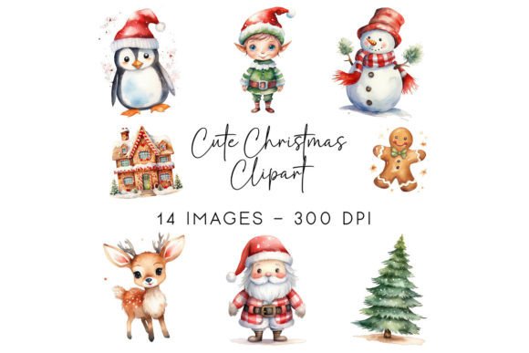 Cute Christmas Watercolor Clipart: A Freebies Review for Brands