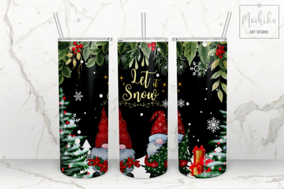 Let It Snow Christmas Gnomes Tumbler Png: Crafts & Branding