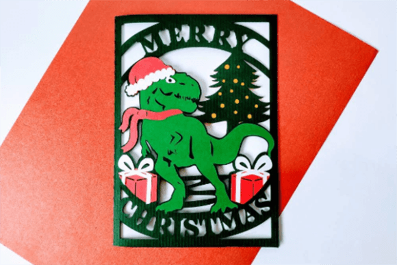 SVG Cut Files Christmas Cards Dinosaur Review for Print Templates